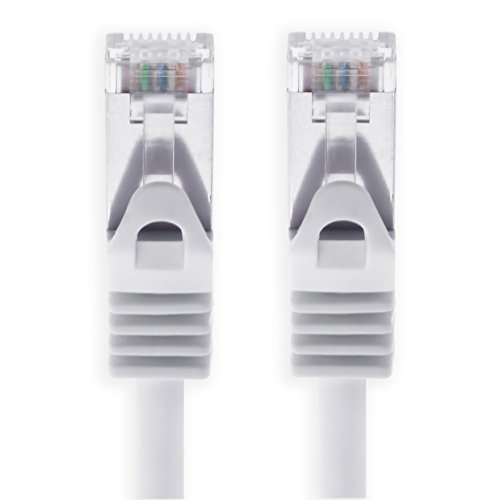 Cable Ethernet Cat7 Cat.7 Gigabit Cable de Red LAN con Conector Cat6a RJ45 (con Doble blindaje) 500 MHz Blanco - 1 Pieza 10m
