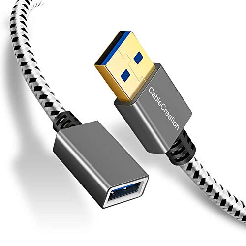 CableCreation [2-Pack] USB3.0 Cable de extensión, USB 3.0 A Macho a Hembra Extender para Oculus VR, Playstation, Xbox, Teclado, Impresora, escáner