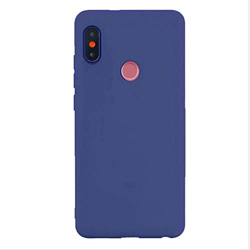 cuzz Funda para Xiaomi Redmi Note 6 Pro+{Protector de Pantalla de Vidrio Templado} Carcasa Silicona Suave Gel Rasguño y Resistente Teléfono Móvil Cover-Azul Oscuro
