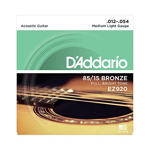 D'Addario EZ920 - Juego de cuerdas para guitarra acústica, material de bronce.012 - .054