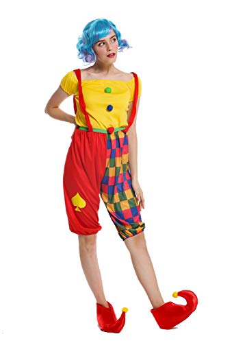 dressmeup - W-0232-S/M Disfraz Mujer Feminino andrógino Payaso Clown arlequín bufón Talla S/M