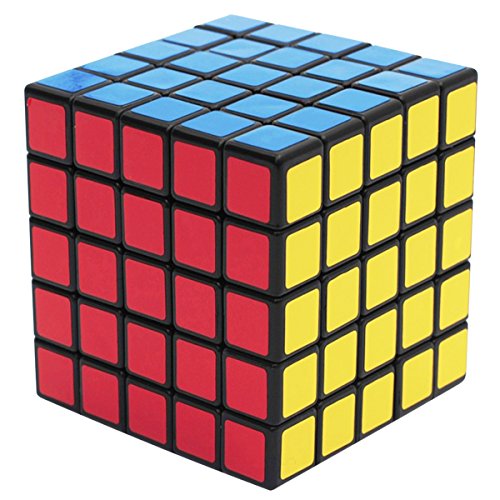 EASEHOME 5x5x5 Speed Magic Puzzle Cube, Rompecabezas Cubo Mágico PVC Pegatina para Niños y Adultos, Negro