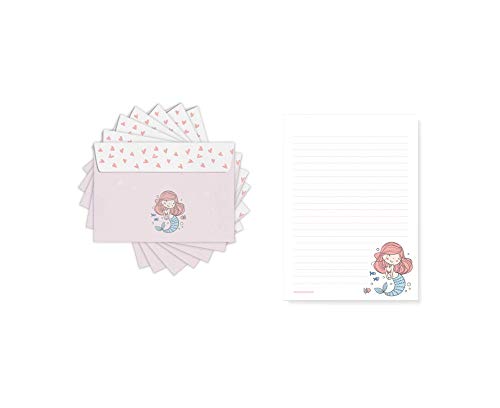 Friendly Fox - Papel de carta para niños (50 hojas, incluye 20 sobres, para niñas)