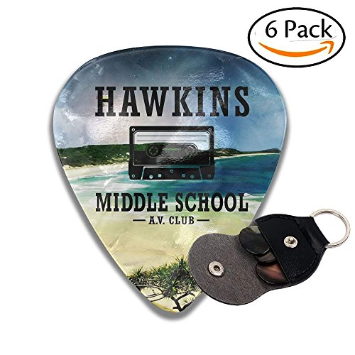 Hawkins Middle School A.V. Club Sampler Guitar Picks - 6 Pack Complete Gift Set For Guitarist Best Gift For Guitarist