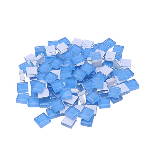 Healifty 100 piezas de mosaico de mosaico de cristal de vidrio para arte artesanal (azul claro)