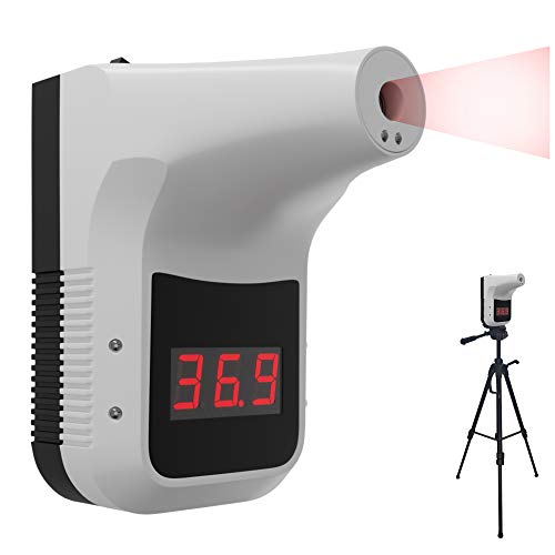 K3 Termómetro Infrarrojos de Pared Sin Contacto, Medidor de Fiebre de Personas con Alarma, Poste de Control de Temperatura Corporal Automático de Entrada Exterior o Interior