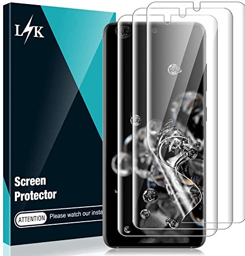L K 3-Unidades Protector de Pantalla para Samsung Galaxy S20 Ultra 5G 6.9", HD Película de TPU Flexible Transparente [Sin Burbujas] [Funda Compatible] [Sin Bordes Levantados] [Instalación Fácil]