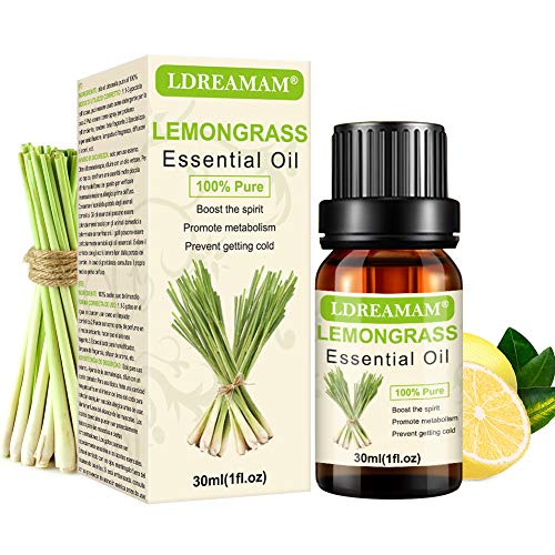 Lemongrass Aceite Esencial, Aceite de Limoncillo, Aceites Esenciales Aromaterapia, Aceite De Masaje, Aceite 100% Puro y Natural Limoncillo, Fragancias de Duraderas