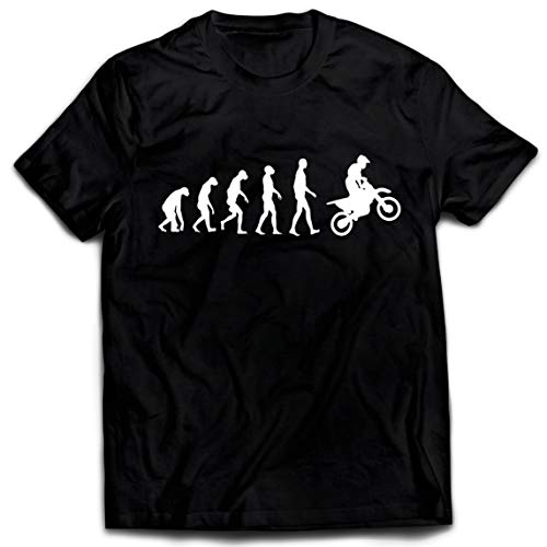 lepni.me Camisetas Hombre Evolución del Motocross Equipo de Moto Ropa de Carreras Todoterreno (X-Large Negro Blanco)