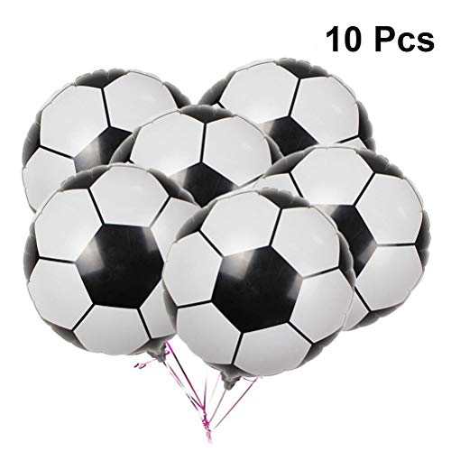 LUOEM Balón de Papel de Aluminio de fútbol Copa del Mundo Partido Decoraitons Balón de Papel de Aluminio de 18 Pulgadas, Paquete de 10