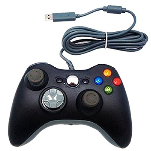 Mando para consola Xbox 360, ordenador, cómodo, con cable, color negro