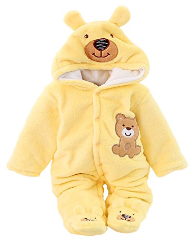 Minetom® Cálido otoño invierno escalada ropa linda de la historieta para Bebé niña oso amarillo 0-2 meses (50)