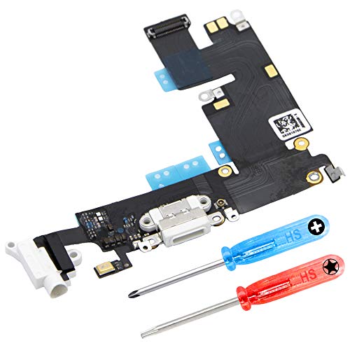 MMOBIEL Repuesto Conector Dock de Carga Compatible con iPhone 6 Plus (Blanco), Incl. 2 X Destornilladores