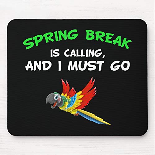 Mouse Pad for Laptop, Spring Break Is Calling & I Must Go Funny Vacation Gaming Mouse Pad Non Slip Rubber Bace Waterproof Mousepads Computers Accessories for Pc, Mac, Home, Office 20x25 cm