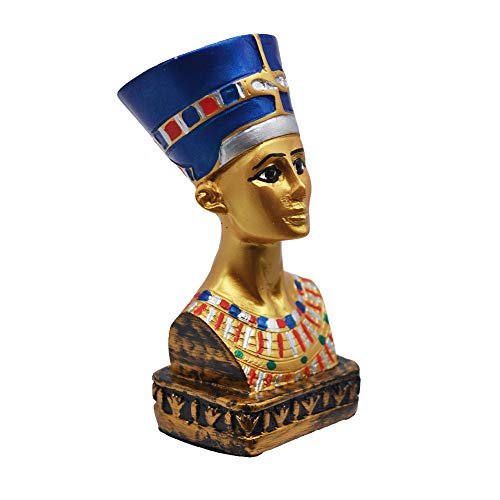 Nefertiti, Busto de la Reina del Antiguo Egipto, considerada la Mujer más Bella. Figura Hecha a Mano de Piedra Artificial y Natural