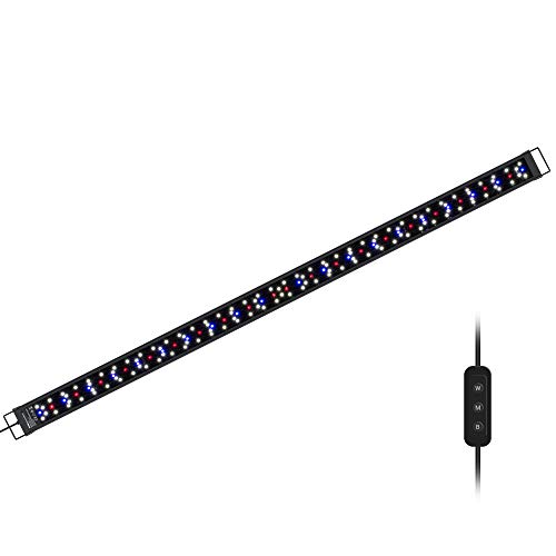 NICREW SkyLED Plus Luz Acuario, Luz Impermeable LED Acuario Plantado, Lampara Regulable con Controlador Externo para Acuario de Dulce Agua, 120-152 cm, 45W, 2700 LM