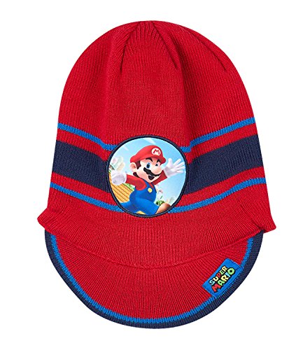 Nintendo Super Mario Bros Chicos Gorro de Lana - Rojo - 52