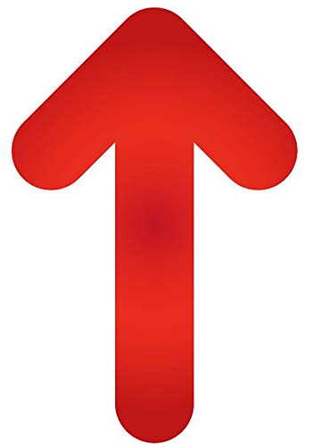 Pack 15 ud. Pegatina suelo Flecha roja Antideslizante para Indicación recorrido seguridad- Medidas 19,3 x 30 cm / 7,60 x 11,81 in