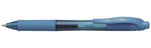 Pentel - Bolígrafo Energel retráctil con punta de bola. Escritura en color azul claro