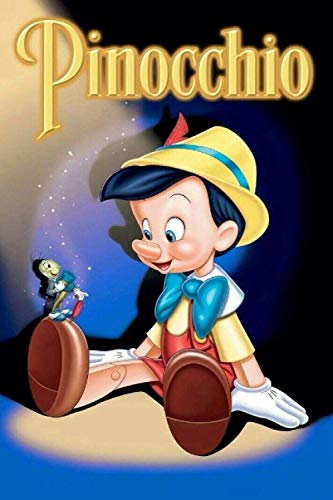 Pinocchio: NOTEBOOK / JOURNAL / 120 pages / 6x9 size / Pinocchio / Jiminy Cricket / Geppeto / Figaro / Mangiafuoco / Fata turchina / Candlewick / Grand Coquin / The Coachman