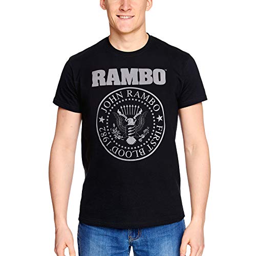 Rambo Camiseta de Hombre First Blood 1982 Seal algodón Negro - M