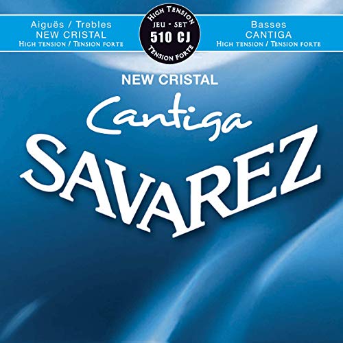 Savarez Cuerdas para Guitarra Clásica New Cristal Cantiga juego 510CJ Tensión alta, azul