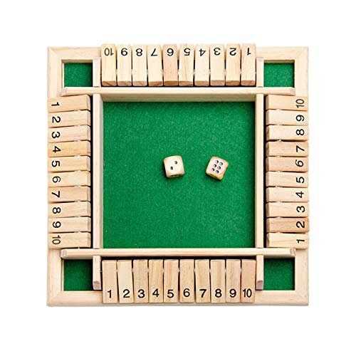 Shut The Box,Dice Game by (2-4 Players) para Clever Kids & Adultos, Smart Game for Learning Numbers, Strategy & Risk Management