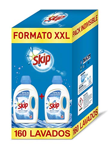 Skip Active Clean Detergente Líquido para Lavadora - Paquete de 2 x 4 l (Total: 8 l)