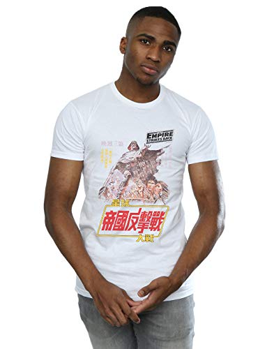 Star Wars Hombre The Empire Strikes Back Airbrush Kanji Poster Camiseta Blanco XX-Large