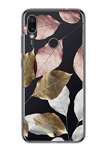 Suhctup Compatible con Xiaomi Mi 8 SE Funda Flor de TPU Transparente Diseño de Flores Patrón Cárcasa Ultra Fina Suave con Dibujos Claro Silicona Antigolpes Proteccion Caso（A7）