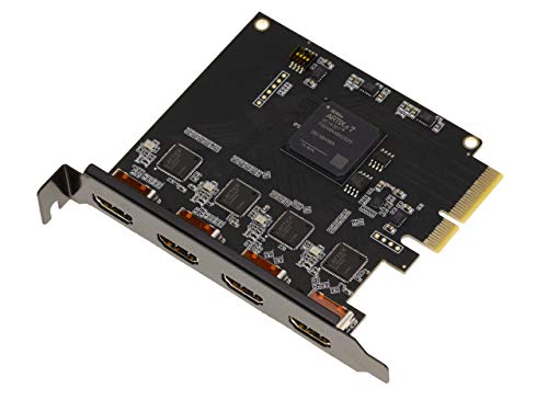 Tarjeta PCIe para captura de flujo HDMI. Graba hasta 4 flujos al mismo tiempo sin compresión. Compatible HD y 4K.