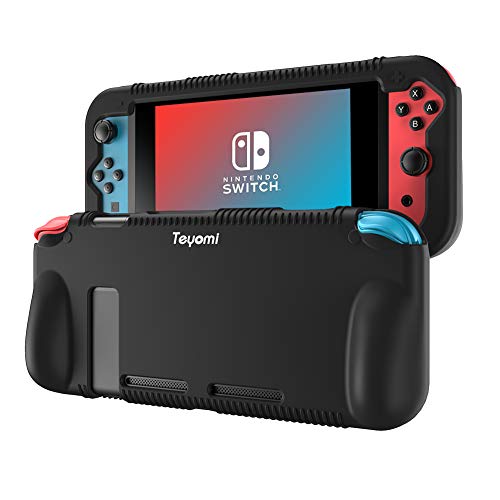 Teyomi Funda Nintendo Switch, Carcasa Protectora de Silicona para Nintendo Switch con 2 Ranuras de Almacenamiento para Tarjetas de Juego Absorción de Choque y Antiarañazos