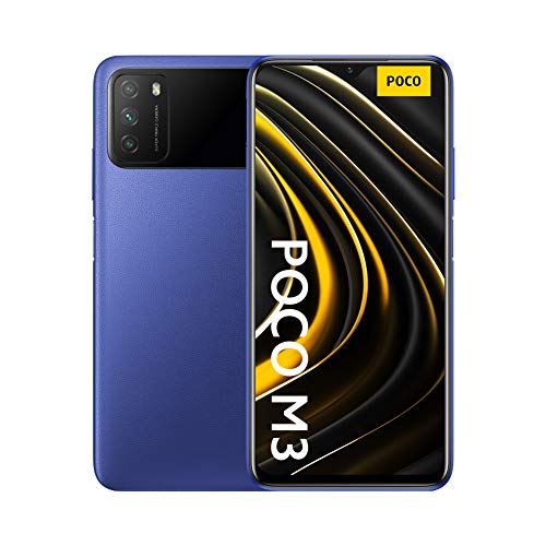 Xiaomi Poco M3 - Smartphone 4+128GB, Pantalla 6,53" FHD+ con Dot Drop, Snapdragon 662, Cámara triple de 48 MP con IA, batería de 6000 mAh, Cool Blue