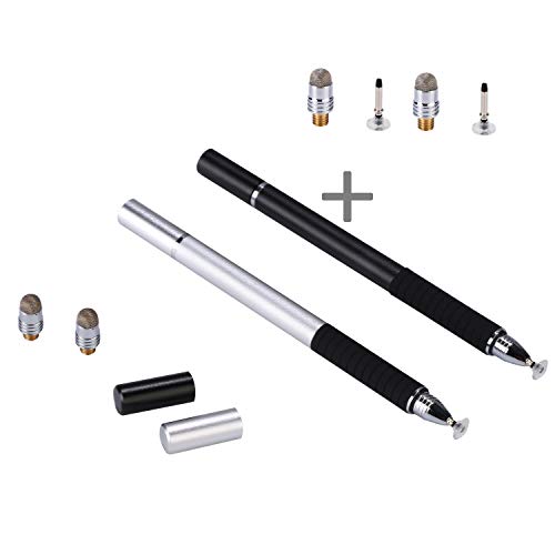 Yizhet 2PCS Bolígrafos Digitales 3-en-1 Stylus Pen Lápices Táctiles Multiuso para Pantalla Táctil Lápiz Táctil con Disco de Precisión + Bolígrafo para Surface Pro/Tablet/iPad Pro,etc (3 in 1)