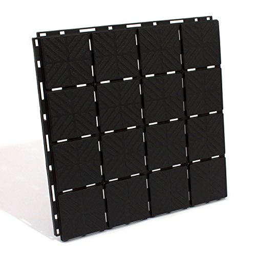 Zanvic Pack de 9 baldosas plástico de 40 x 40 x 2 cm, Negro, ZA527