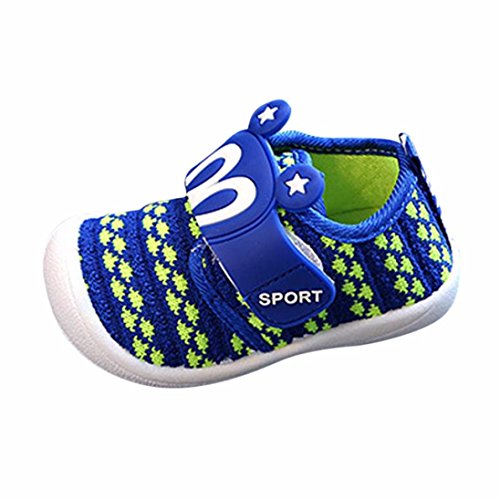 Zapatos de bebé, K-youth® Zapatillas para Bebés Zapatillas de Deporte Antideslizante Dibujos Animados Estrella Orejas de Conejo Squeaky Zapatos únicos (Longitud:13CM, Azul)