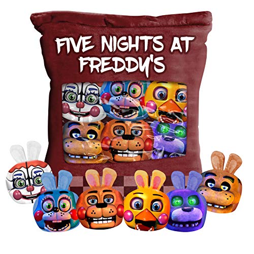 Zhongkaihua Five Nights At Freddys Almohada Fnaf Snack Almohada con 6 muñecas de peluche Fnaf de 50 x 36 cm, cojín suave para niños y niñas