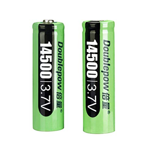 14500 Batería recargable de iones de litio 3.7V 3150mAh Gran capacidadmedio ambiente para linterna LED, iluminación de emergencia, dispositivos electrónicos, etc. (verde) (Pointed head)