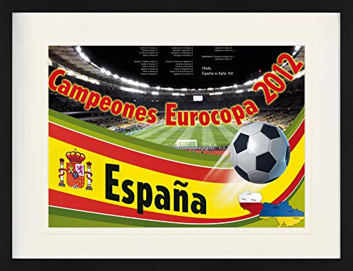 1art1 Fútbol - Campeones Eurocopa 2012 Póster De Colección Enmarcado (80 x 60cm)