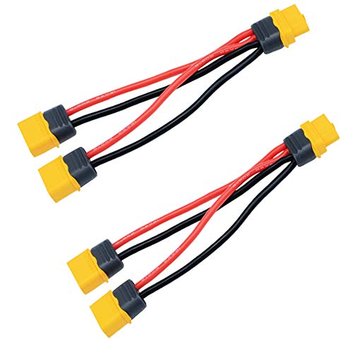 2 conectores paralelos XT60 y cable XT60 hembra, dos conectores macho con cable de 16 AWG, 10 cm (XT60 Y paralelo)