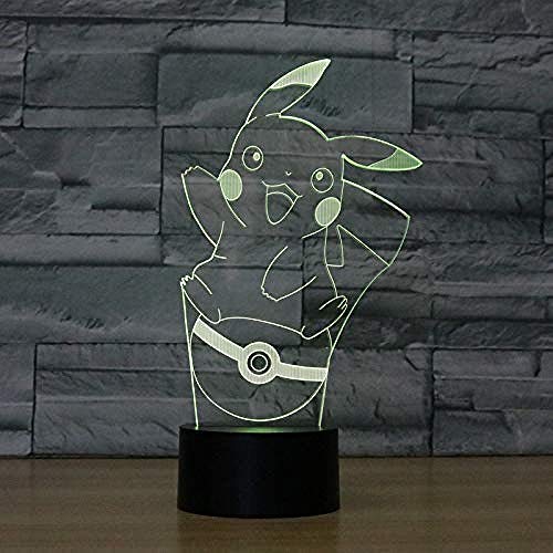 3D Led Anime Pocket Monsters Pikachu Nightlights Lámpara Night Lights USB Touch Table Lamp 7 Color para niños Regalo Juguetes Decoración