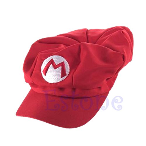Aawsome - Gorra de béisbol de Luigi Super Mario Bros de cosplay Length: 41.5cm (16.34in) Width: 23cm (9.06in) rosso