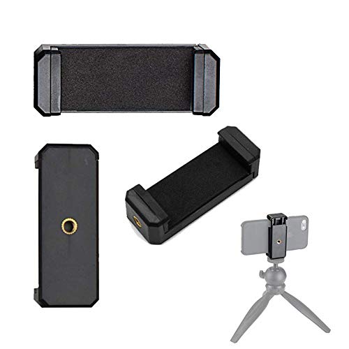 Adurei Soporte Adaptador Universal para Trípode Monopod Móvil Smartphone con Selfie Stick Compitable para iPhone Samsung Huawei Sony(Negro, 2 Pack)
