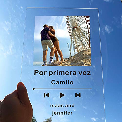 Álbum de Spotify personalizado Tablero de música de acrílico SpotifyGlass personalizado Mini Polaroid Photo Style Placa de álbum de fotos de acrílico de aniversario Placa de música personalizada