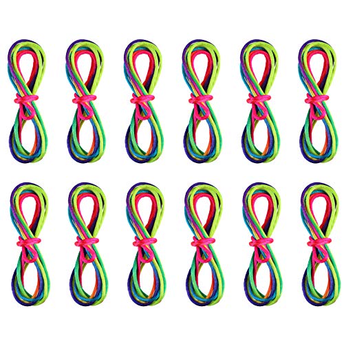 Anpro 12 PCS Cuerdas Rojas Coloridas,El Cordón Arcoíris, Juguetes de Cuerda de Dedo, 165 CM Largo,Regalos para Niños para Navidad, Fiesta de Cumpleaños
