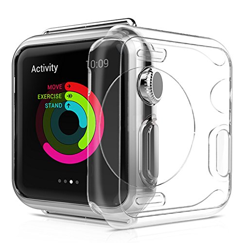 Aubess Funda para Apple Watch 42mm Delgada HD Transparente [Cobertura Completa] [ 0,3 mm Ultra Delgado] [Anti-Arañazos] Ultra Antipolvo Suave TPU Protector de Apple Watch Series 1/2/3