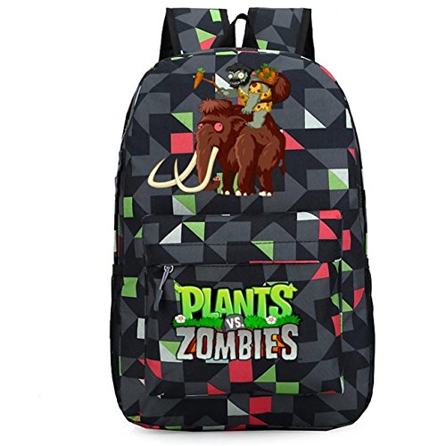 AUGYUESS Mochila escolar de juegos para ordenador portátil, mochila para plantas vs. zombies Cosplay (negro 7)