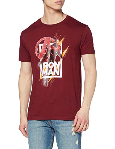 Avengers T-Shirt Marvel Camiseta, Rojo, XL para Hombre