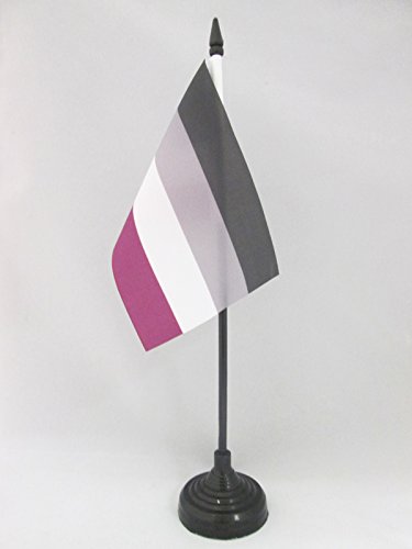 AZ FLAG Bandera de Mesa Arco Iris Asexual 15x10cm - BANDERINA de DESPACHO Arcoiris - Rainbow Flag 10 x 15 cm