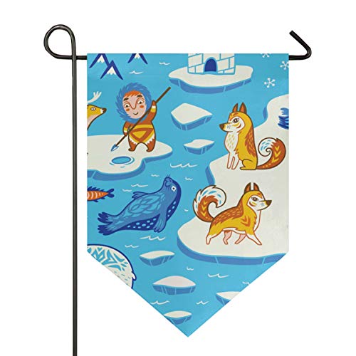 Bandera de jardín Océano Mar del Polo Norte Animales 12x18.5 Pulgadas (12"x18.5) Estandarte Doble Cara para Patio de césped Decoración al Aire Libre